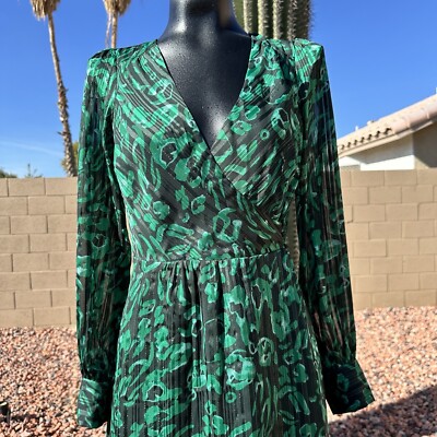 Casual Dresses Wrap Dress Mango Dress 2018 NWT Nordstroms Ali Jay Womans Green  Long Sleeve Wrap