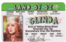 Billie Burke GLINDA Good Witch The Wizard of Oz card Drivers License burt larr