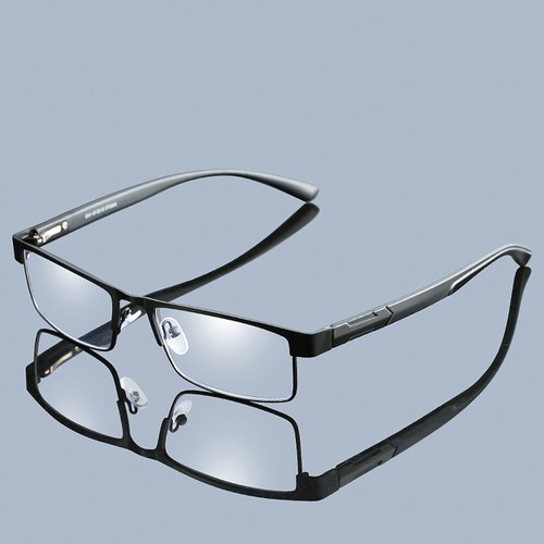 Lecteurs de lunettes de lecture rectangulaires en métal pour hommes 1,0 1,5 2,0 2,5 3,0 3,5 - Photo 1/16