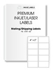 50 Sheets 500 Labels 4 x 2 Fast Peel White Address Shipping Labels 10 Up