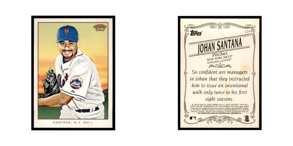 2009 Topps 206 Johan Santana Baseball Cards #124 - Image 3 of 3