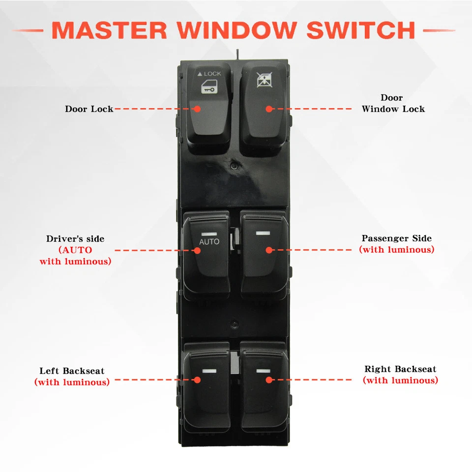 For 2010-2015 Hyundai Tucson Driver Door Power Window Switch Left Auto Up & Down - Image 3 of 4