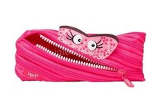 New Zipit Grillz Monster Pen Pencil Bag Case Cosmetic Pouch Electric Pink Teeth