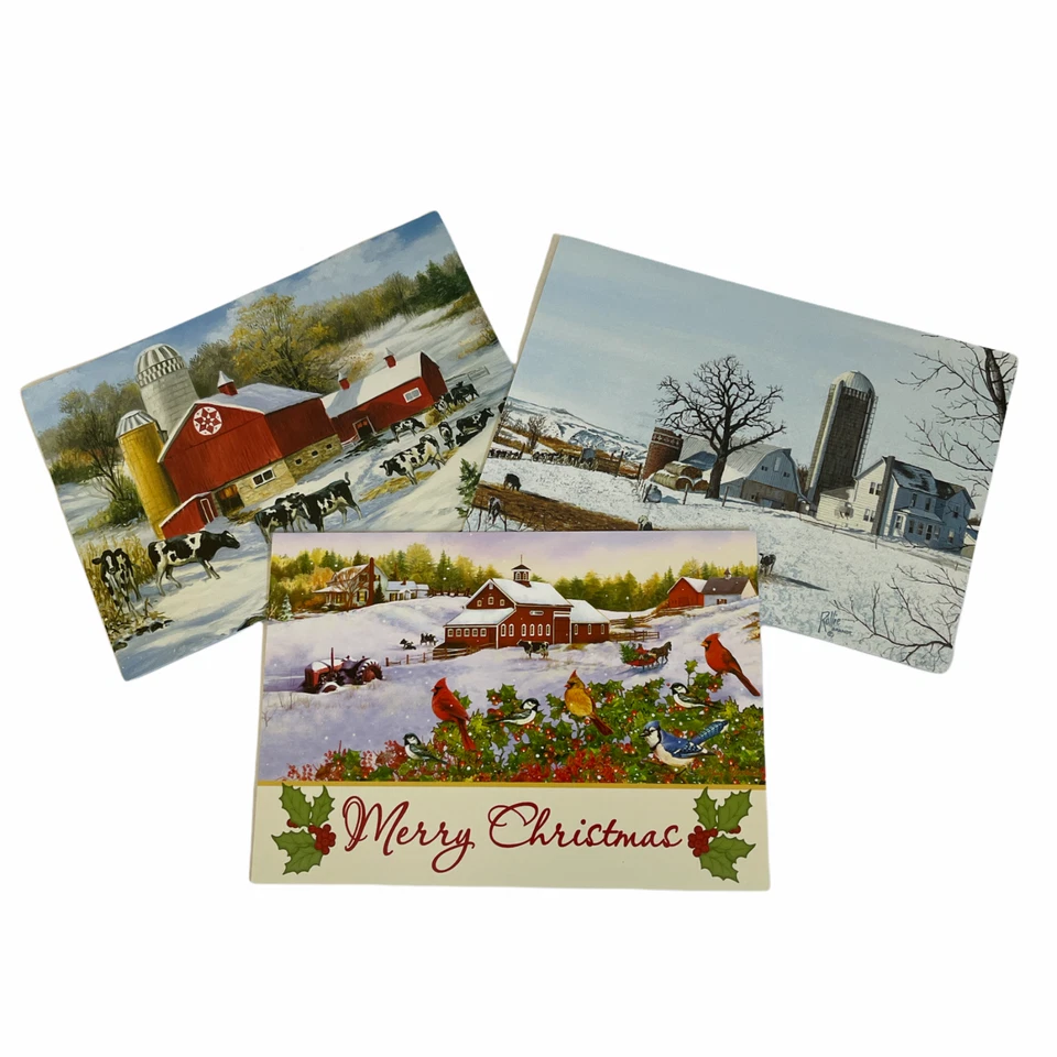 Leanin’ Tree 20 Card Assortment Christmas Down at Farm w/ Stickers & Bookmark  - Image 3 of 4