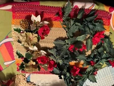 Vintage  Christmas Garland, Candle Holders, tea lites holders, pre-owned