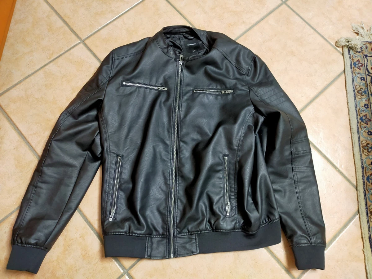 Giacca Pelle nera terranova uomo tg XXL eBay