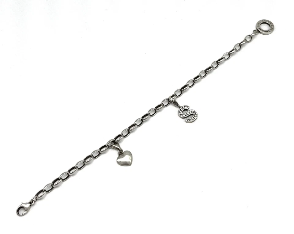 925/- Silber Charm Armband, Thomas Sabo, simulierten Diamanten, 20 cm lang, - Bild 2 von 3