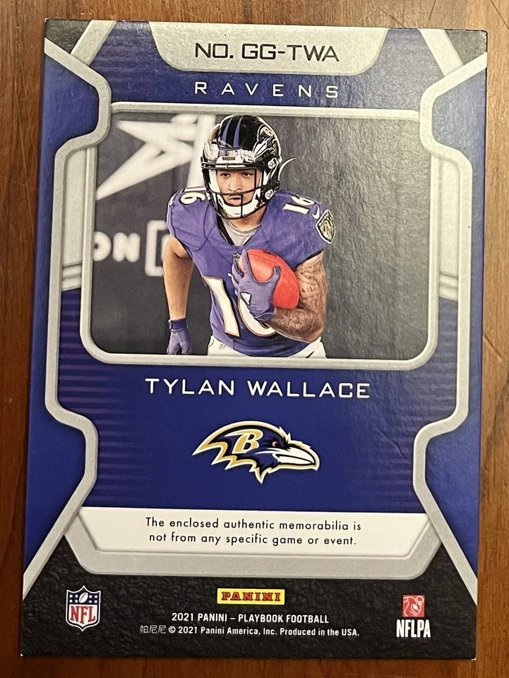 2021 Panini Playbook Tylan Wallace Gridiron Gear Jersey Card #GG-TWA - Image 2 of 2