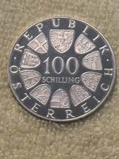 1977 Austria 100 Schilling Johann Strauss Silver Coin - Proof 
