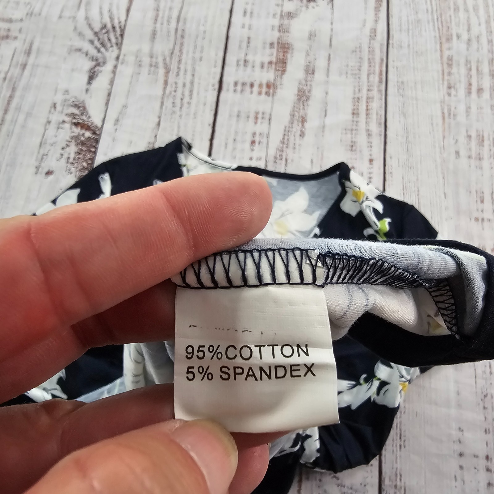 OUGES Navy Blue Summer Short Sleeve V-Neck Floral… - image 9