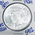 1924 BU UNCIRCULATED SILVER PEACE DOLLAR AUTHENTIC U.S. MINT FREE SHIPPING 5912
