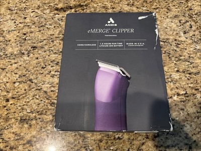 Andis eMERGE Detachable Blade Cord/Cordless Clipper w/ T-10 Blade Purple