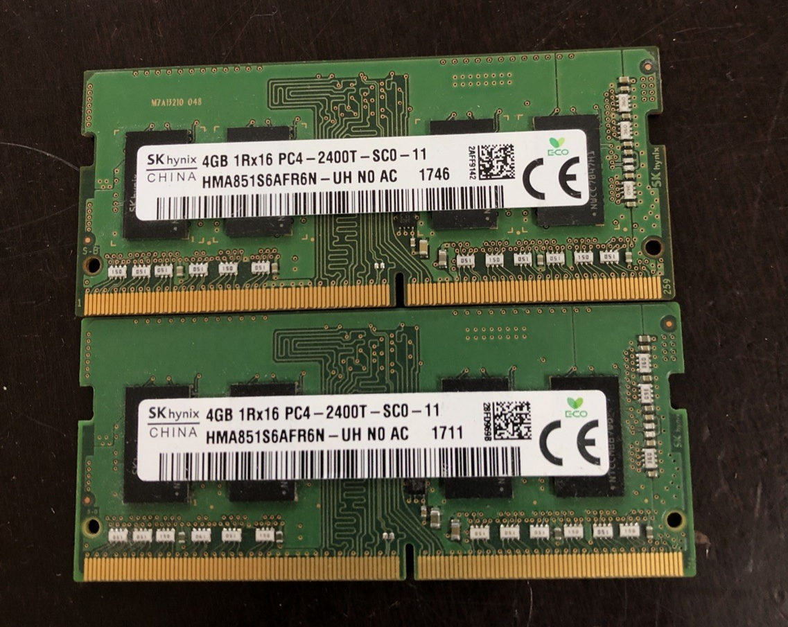 SK Hynix 8GB DDR4 2400MHz メモリ　2枚セット Sk-hynix ddr4ノートブック用ramメモリ、8GB、2rx8、2400t、pc4