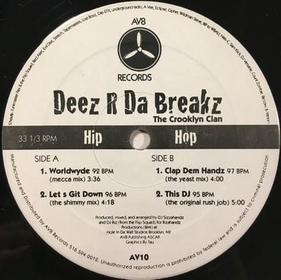 Crooklyn Clan - Deez R Da Breakz (12'')