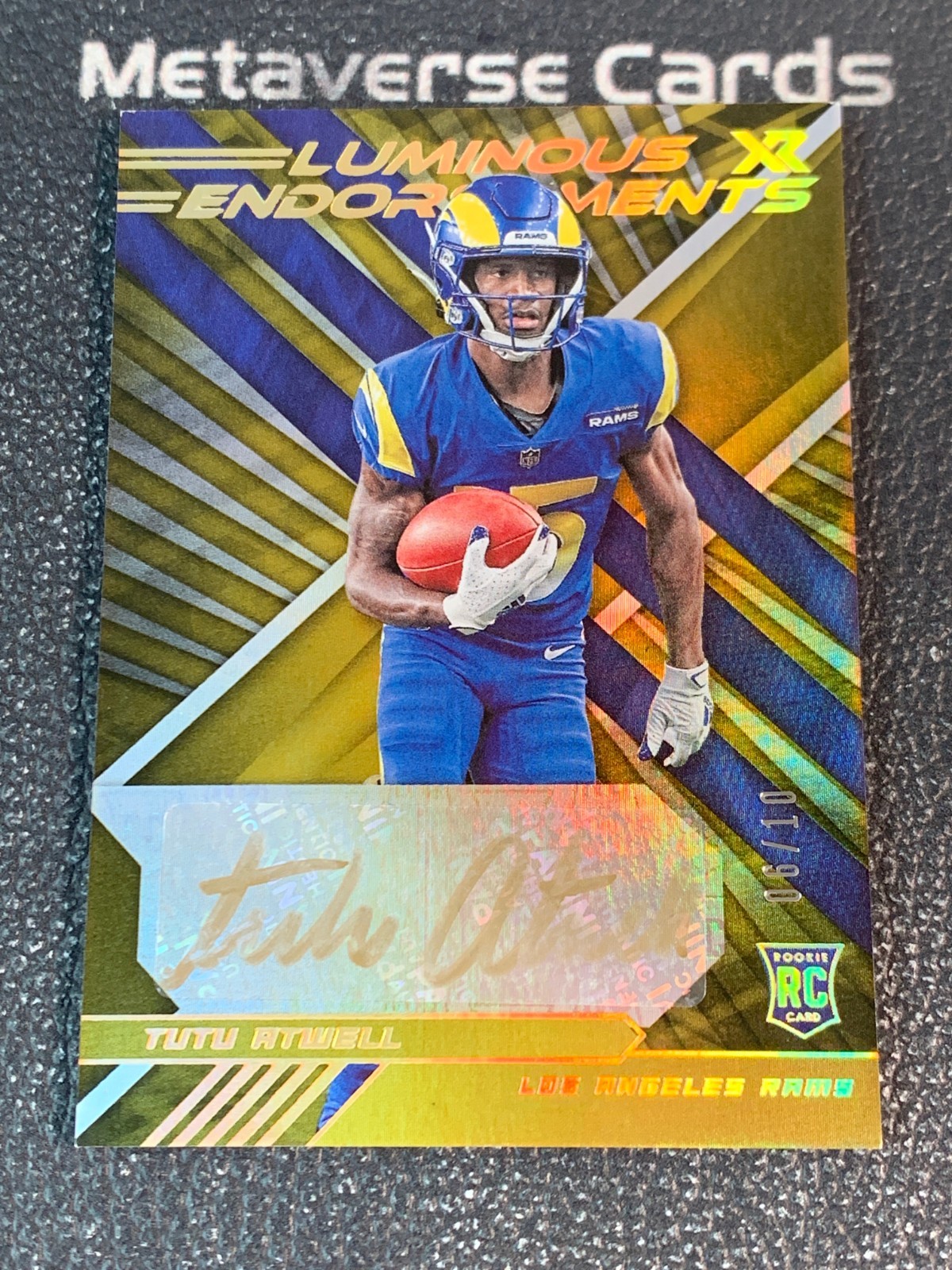 Tutu Atwell Panini XR Luminous Endorsements Autographs #TAT Gold