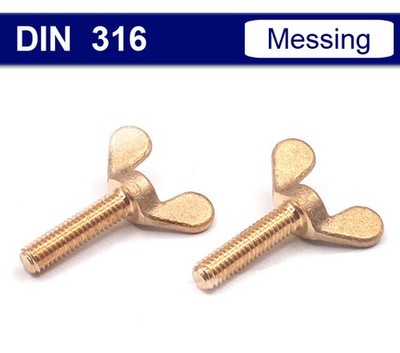 Flügelschrauben DIN 316 - Messing gelb - M4 M5 M6 M8 M10 M12 Flügel Schraube