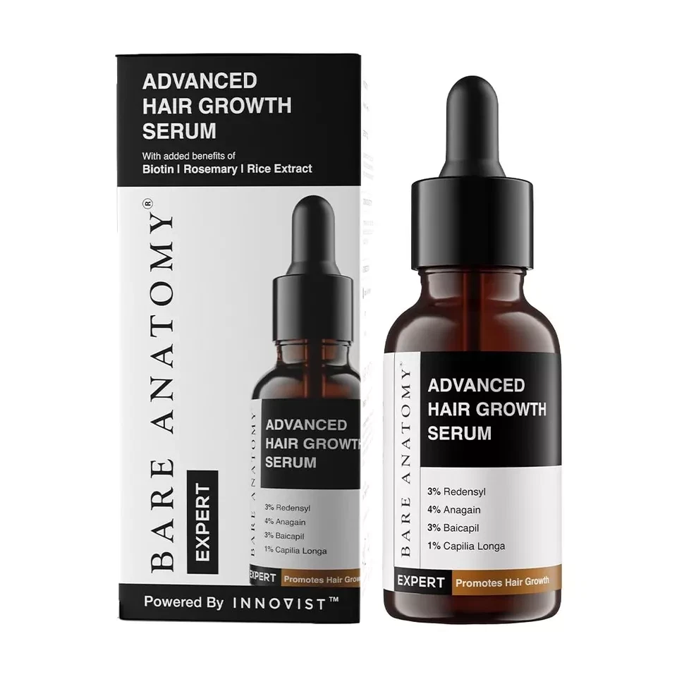 Set of 2 x 30 ml | Bare Anatomy Advanced Hair Growth Serum - Redensyl, Anagain