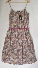 Oasis Women's Uk14 Strappy Dress Belt Pink Blue Paisley NWTs Summer Party 1078