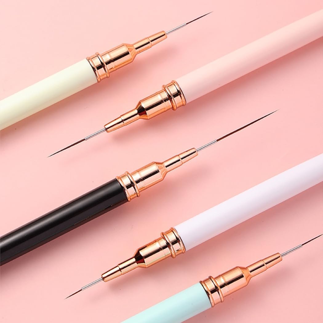 Nail Art Liner Brushes, 5Pcs Gel Polish Painting Art Design Pen Set Striping Bru