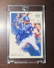 Signed LA Dodgers Mookie Betts 2020 Panini Diamond Kings IP Auto Card #104