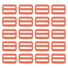 5/8 Inch Tri-Glide Slide Buckles, 50 Pack Webbing Strap Fastener, Orange