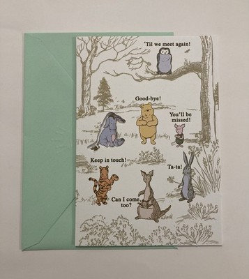Hallmark Disney Greeting Card Goodbye Retirement Winnie The Pooh and Friends