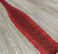 RED Genuine Python reticulated Snakeskin Leather real hide snake skin Rattle 336