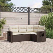 Garden Sofa Set Brown PE rattan Large Modular Garden Sofa Set