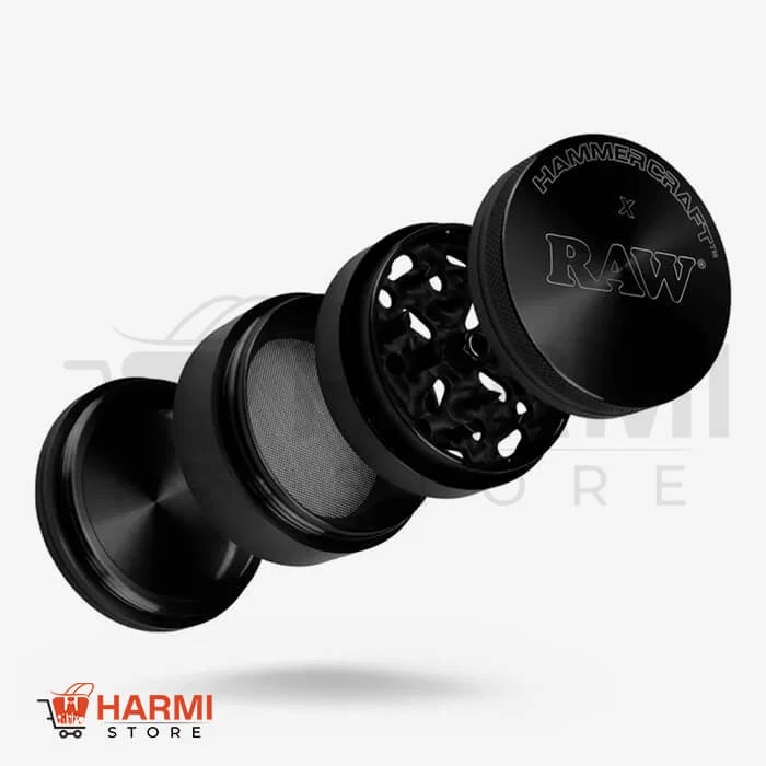 RAW Hammer Craft Large Aluminium Grinder Black 4 Parts | Harmi Store - Image 3 of 4