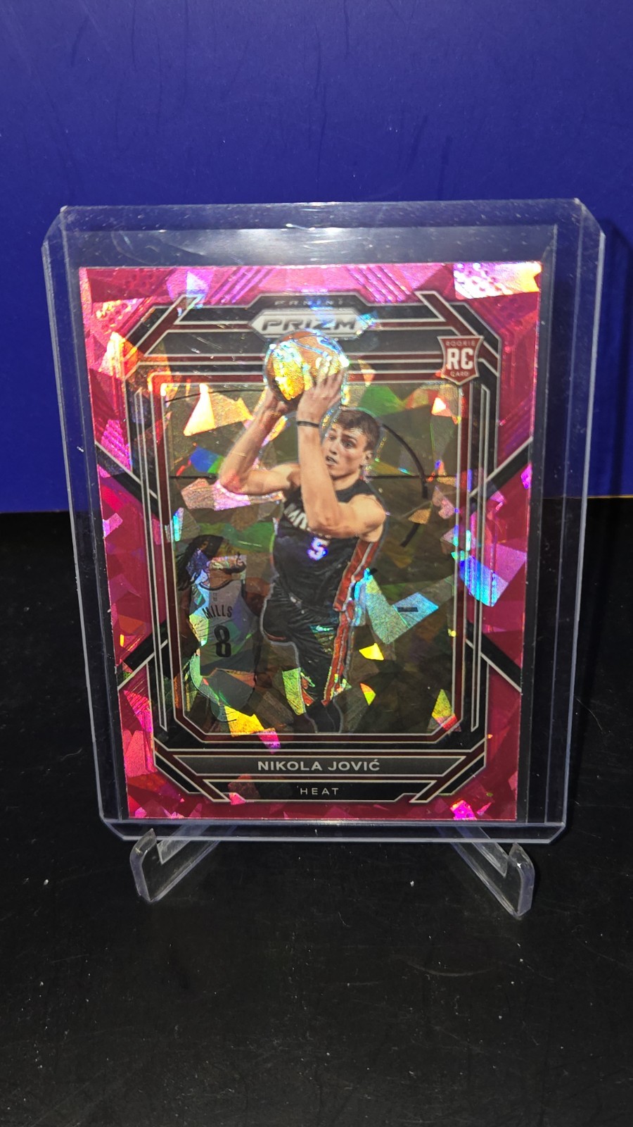 2022-23 Panini Prizm Nikola Jovic Pink Cracked Ice Prizm RC Rookie #236 Heat