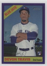 2015 Topps Heritage High Number Chrome Purple Refractor Devon Travis #716 5x8