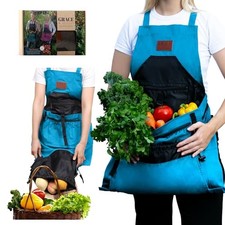 Gardening Apron with Pockets for Women  Men - Garden Apron 7 Pockets Coriander