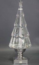 Icy Clear Lighted Christmas Tree 13.75 inch Acrylic Decorative Tabletop Figurine
