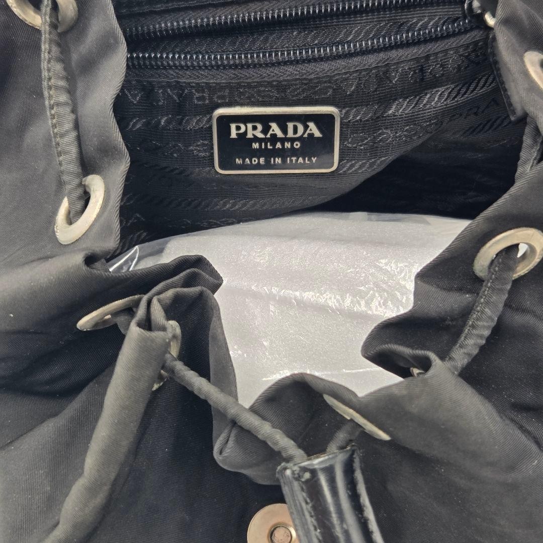 Prada Nylon Backpack Black Triangular Logo Used w… - image 13