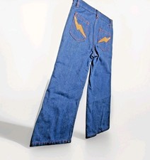 RETRO LIGHTENING BOLT Jeans Pants LIGHT Denim SZ 8 24x19 Kids Youth VTG US29