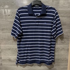 Vintage Polo Ralph Lauren Mens Golf Fit Polo Shirt Striped Blue White Large