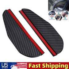 2PCS Car Rear View Side Mirror Rain Board Eyebrow Guard Carbon Fiber Sun Visor