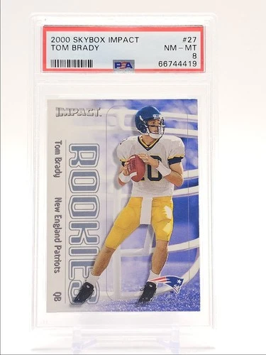 TOM BRADY 2000 SKYBOX IMPACT ROOKIES FOOTBALL PATRIOTS A RC PSA 8 Q0004