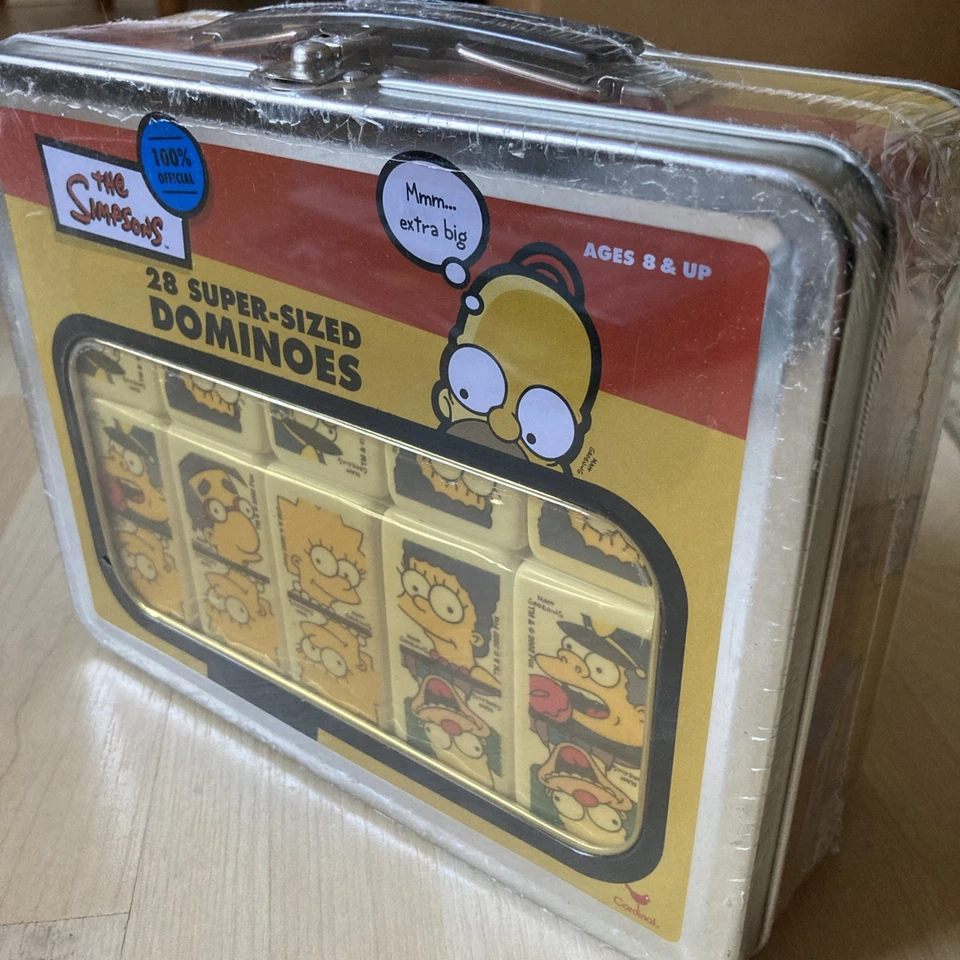 New! 2002 The Simpsons 28 Dominoes Collectible Tin Lunch Box - Image 2 of 4
