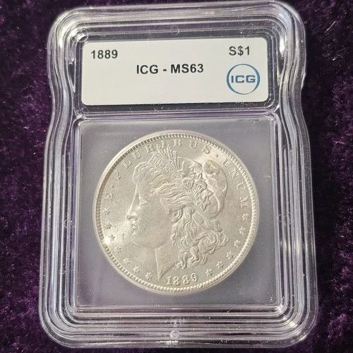 VIDEO 👀🔥BEAUTIFUL 🔥1889  MORGAN SILVER DOLLAR  ICG  MS63