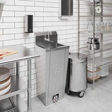 Commercial Hands-Free Pedestal Hand Sink W/ Foot Pedal  Faucet