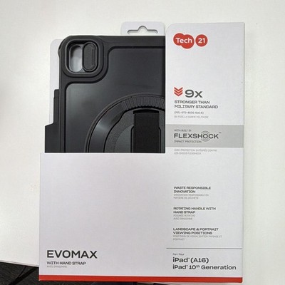 Tech21 EvoMax Rugged Case for Apple iPad (A16)/10th Gen Black Stand Strap