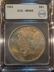 1922 Silver Peace Dollar MS65