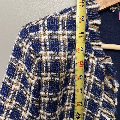 THML Women’s Tweed Plaid Open Jacket W/ Pockets Size Small - Picture 7 of 9