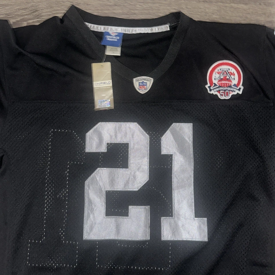Nnamdi Asomugha Oakland Raiders #21 Reebok cosido en el campo para hombre talla 52 Foto 4 de 4