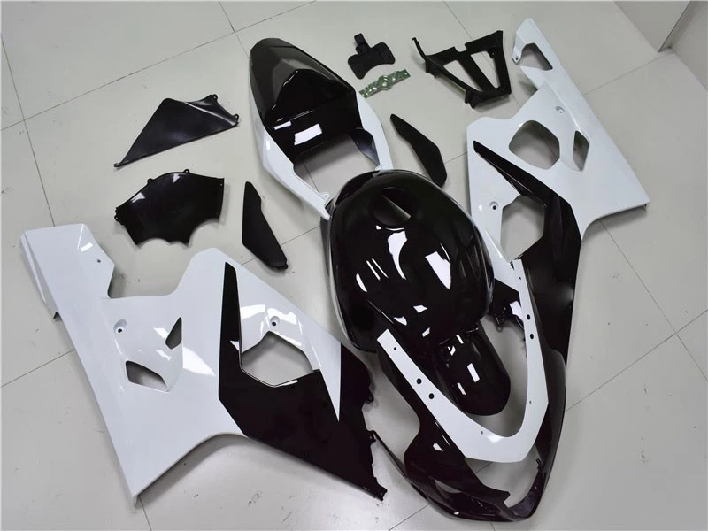 Carenado de plástico blanco negro con inyección CV apto para 2004-05 GSXR600 750 r082 Foto 3 de 4