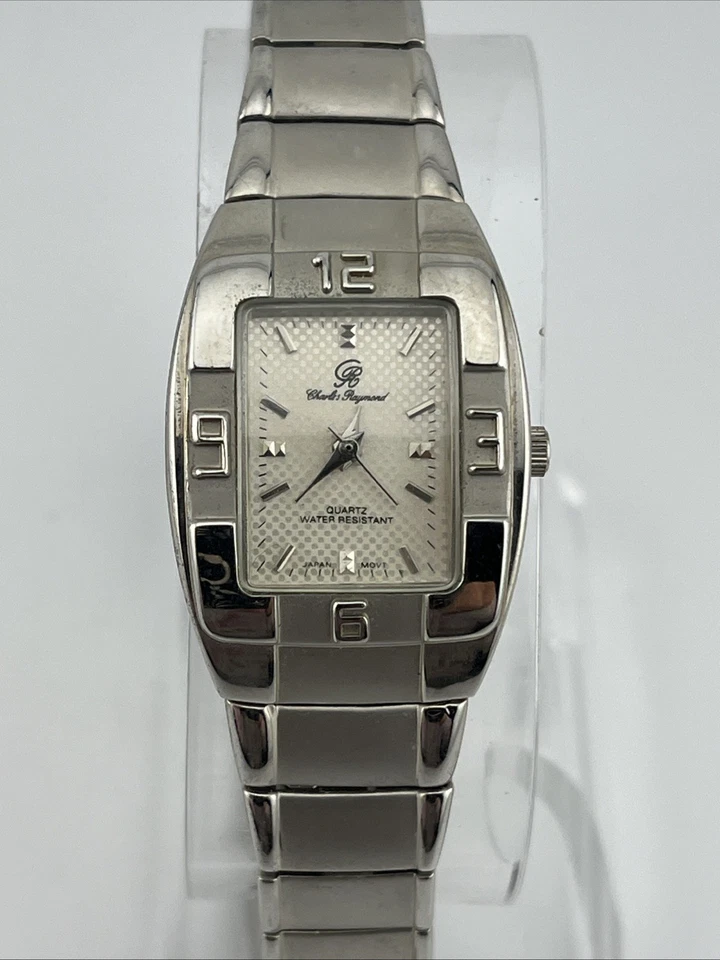 Reloj Charles Raymond Mujer 24mm Estuche Plateado 7.25" Banda - Batería Nueva Foto 2 de 4