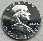1962 Proof Franklin Half Dollar 90% Silver-INV#8751