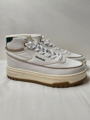 Woman's Reebok Club C Geo Mid Sneakers-Green&White Size 8.5