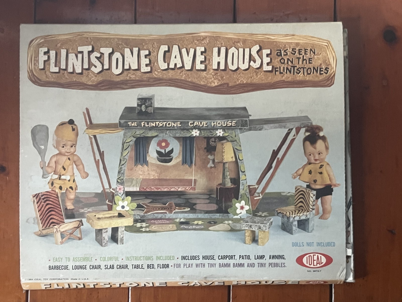 Vintage 1964 FLINTSTONE CAVE HOUSE (Opened/Unassembled With Instructions)
